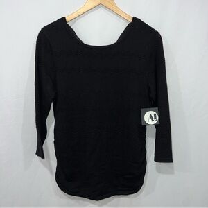 NWT A&I Zigzag Ribbed Black Sweater Women’s Size Medium